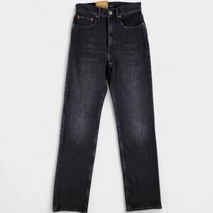 Polo Ralph Lauren Jeans Womens 26 Black The Straight Low Stretch Rope Dyed Denim